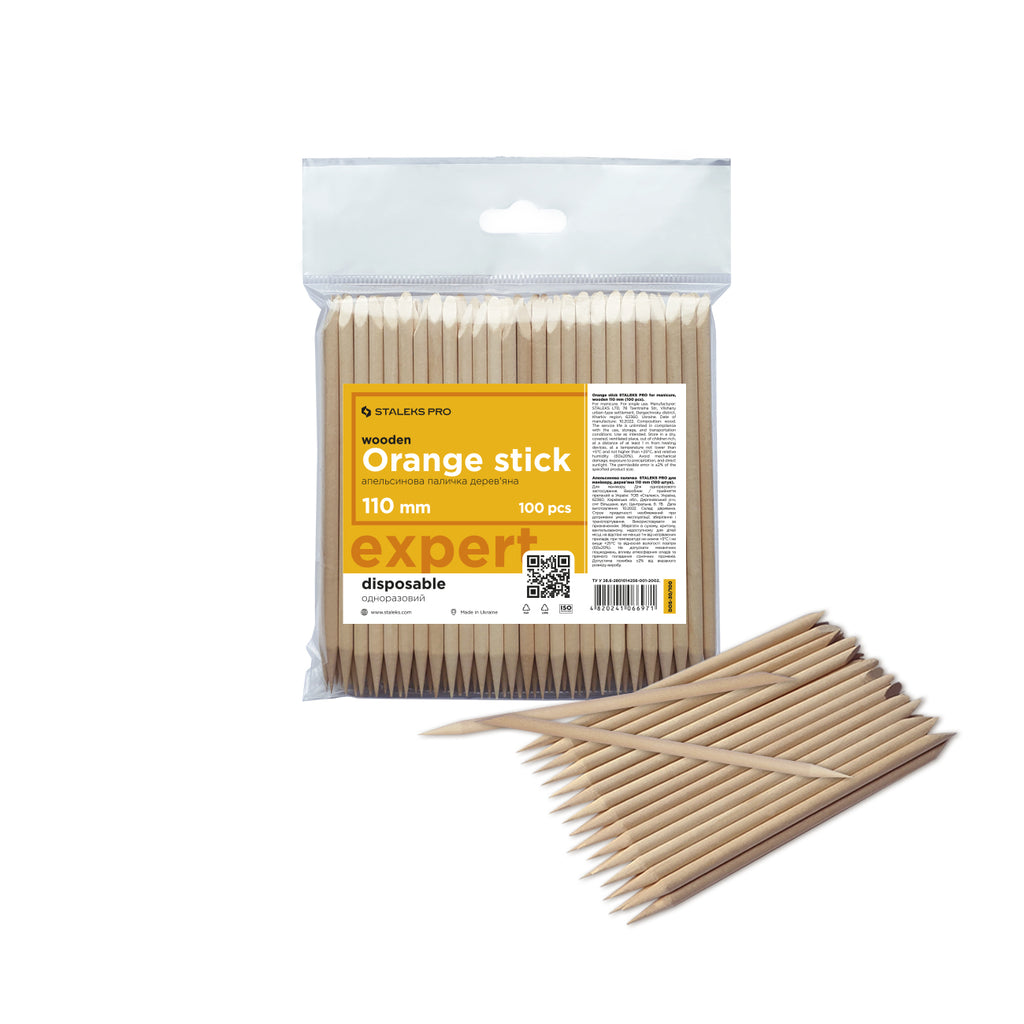 Orangesticks Staleks EXPERT Holz 110 mm – 100 Stück