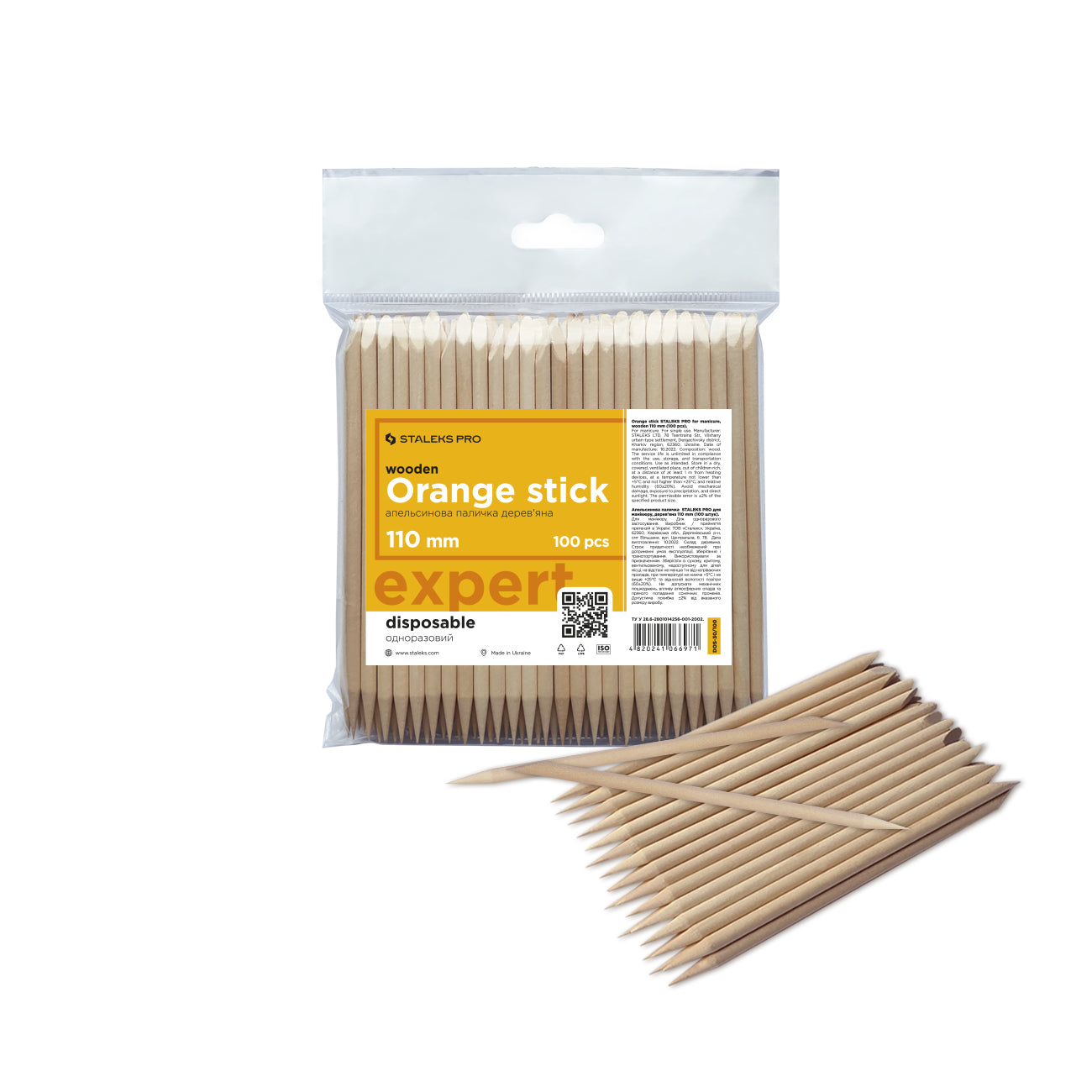 Orangesticks Staleks EXPERT Holz 110 mm – 100 Stück